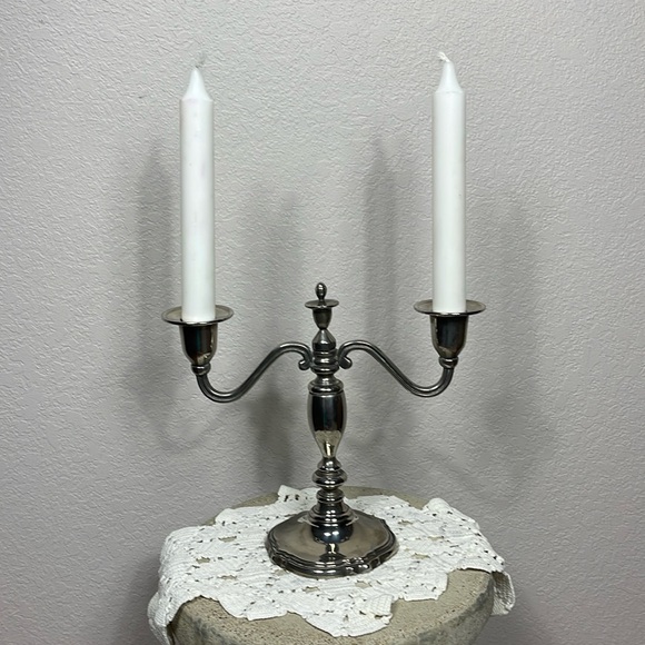 Godinger Silver Art Two Arm Candelabra Silver - Picture 1 of 7